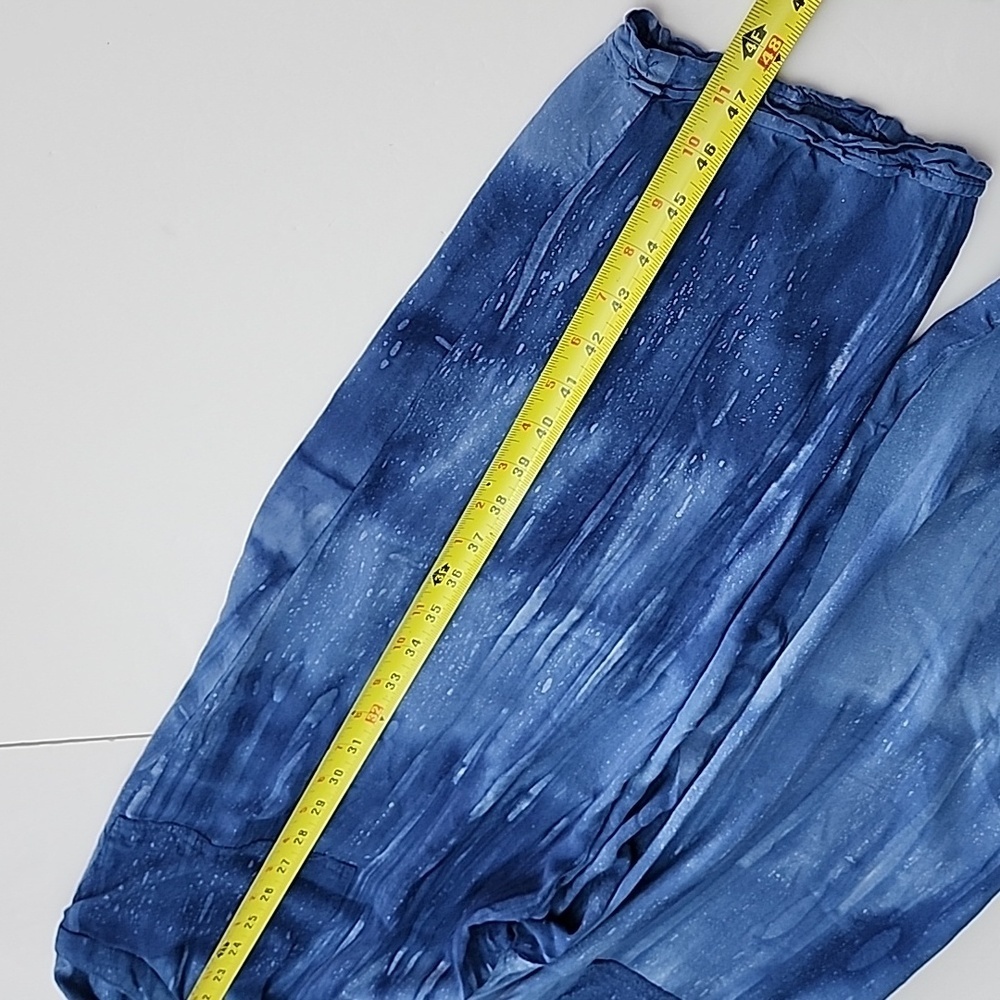Khush Women Blue One Piece Jumpsuit Lightweight Flowy Tassles Elastic Waist Sz M - Picture 14 of 16